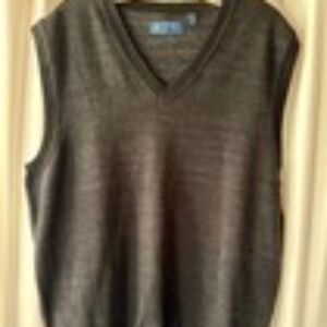 Jack Niklaus Men's Black V-Neck Cotton/Nylon Vest with GoldenBear Logo - Size XL